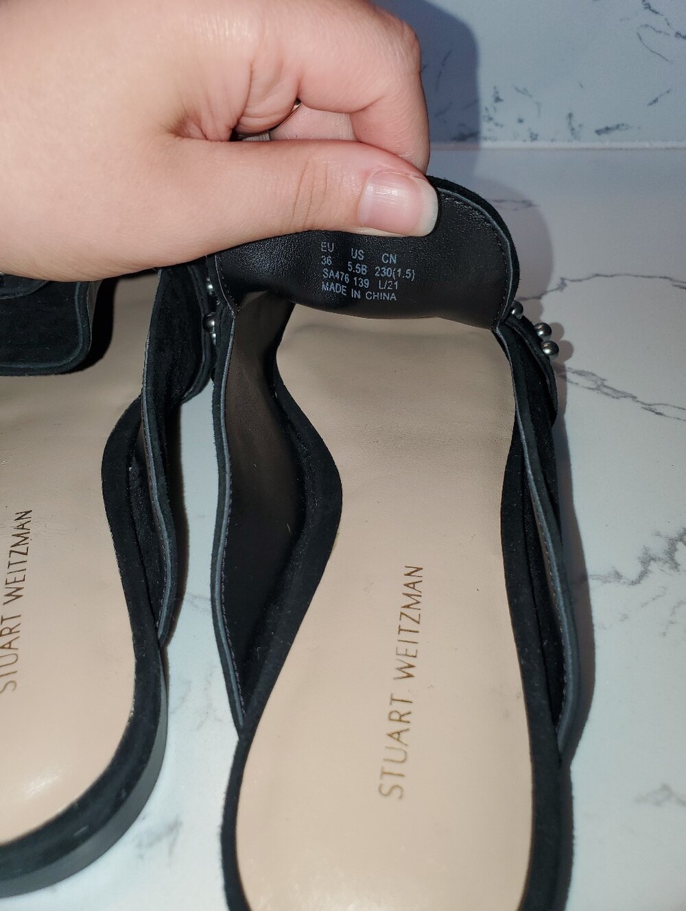 Stuart Weitzman Superstud Suede Mules in black US5.5 - Picture 6 of 10
